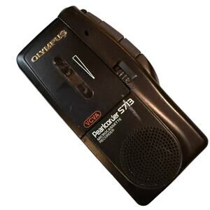 Vintage Olympus Pearlcorder S713 Microcassette Recorder Black VCVA RUNS